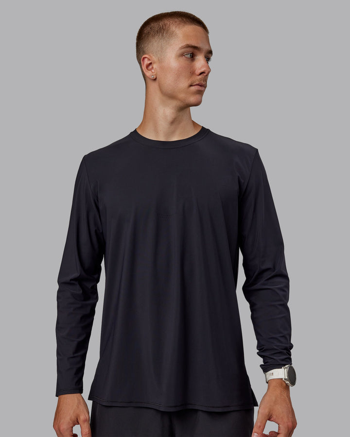 Man wearing Cadence Long Sleeve Tee - Black
