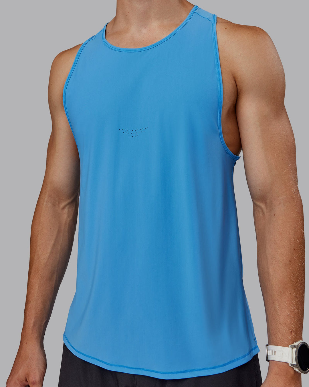 Man wearing Cadence Tank - Azure Blue