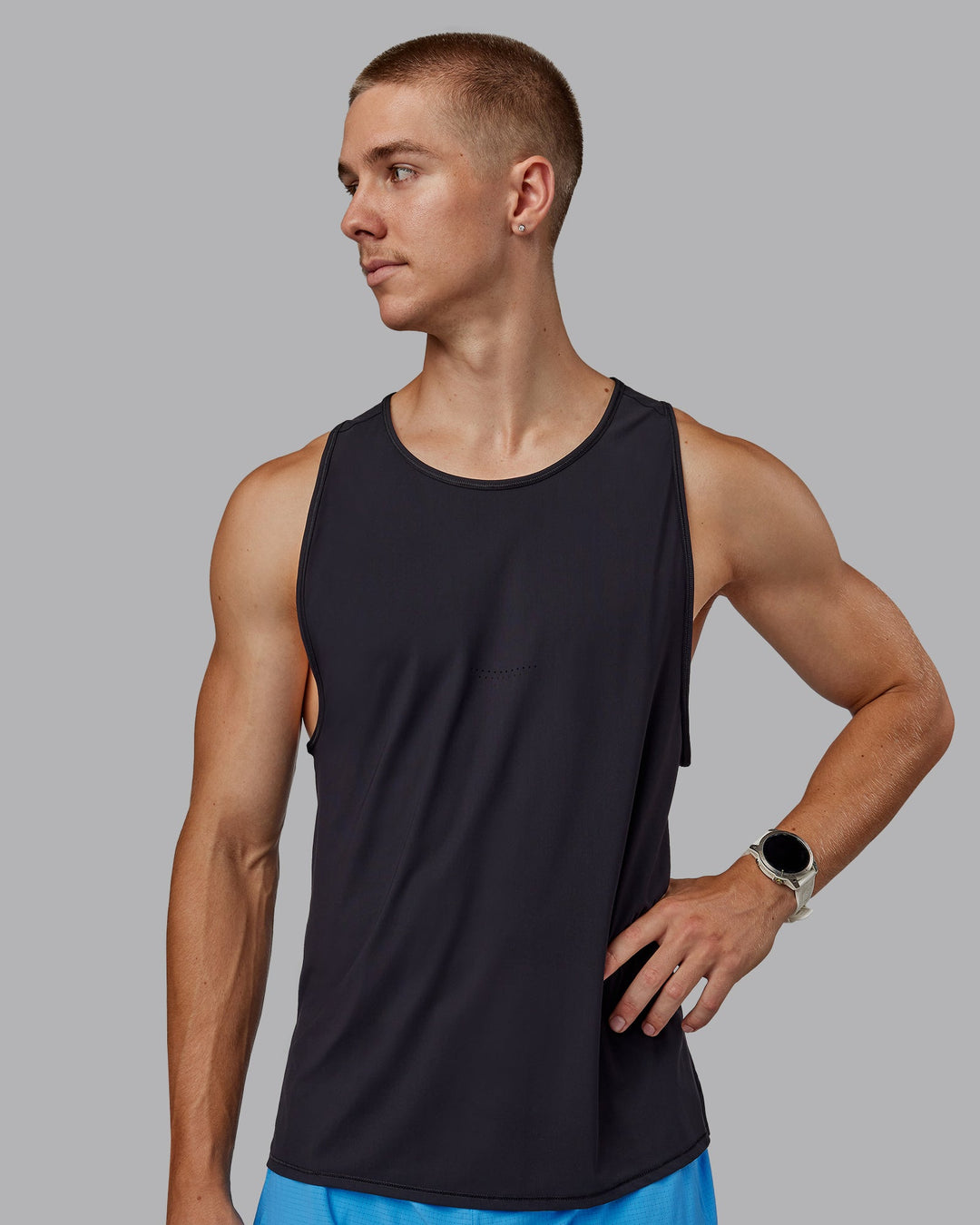 Man wearing Cadence Tank - Black