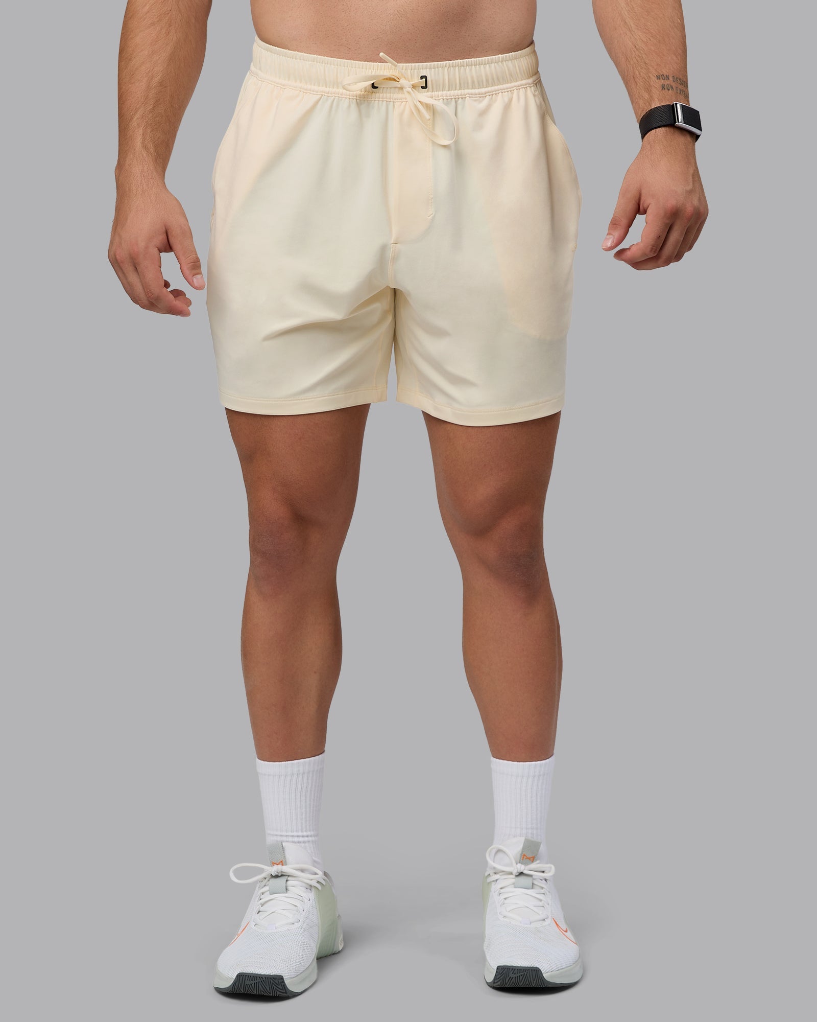 Man wearing Restore 6" CloudFLX Shorts - Ivory