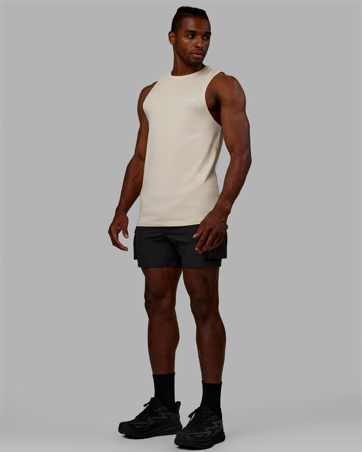 Man wearing Deluxe PimaFLX Tank - Chalk