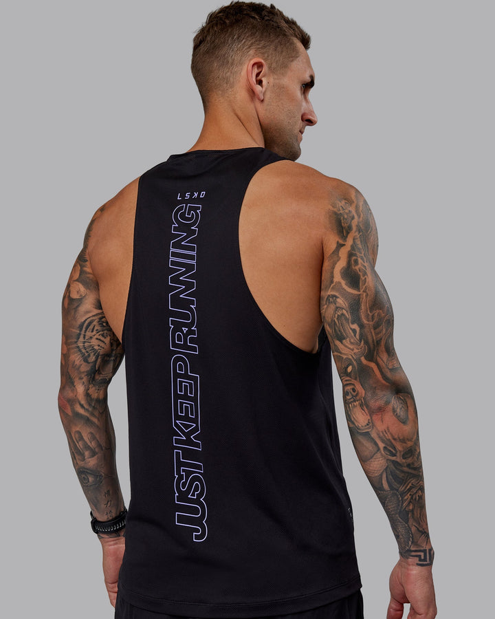 Man wearing Pace Keep on Running Tank - Black-Dahlia Purple
