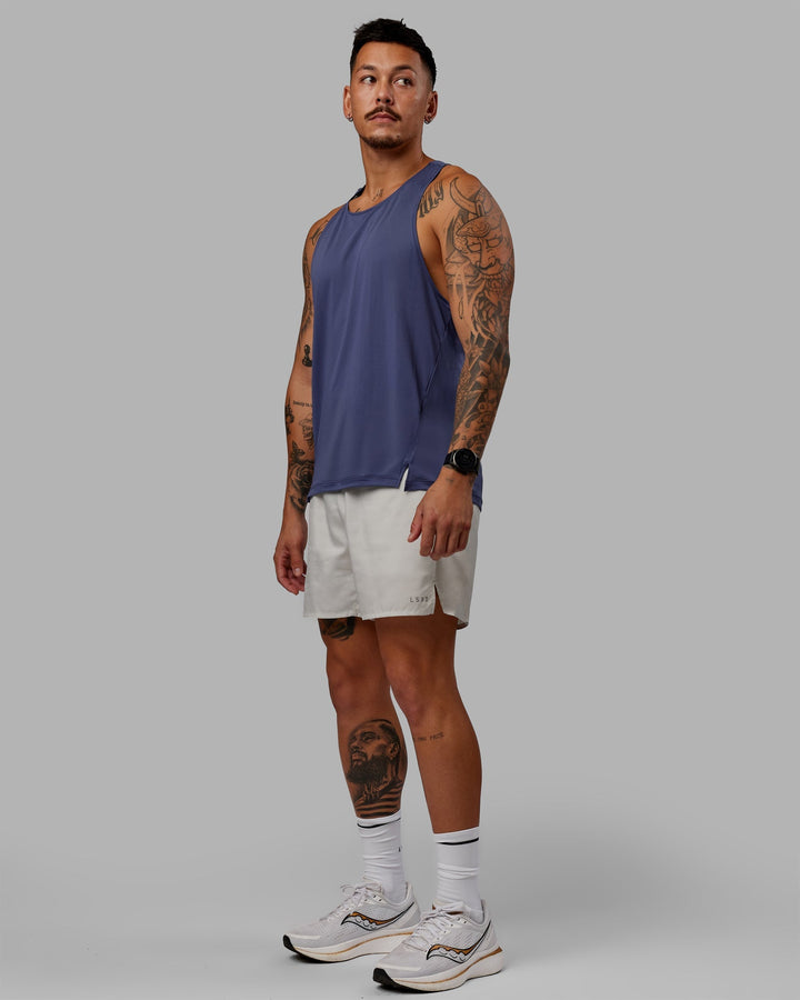 Man Wearing Pace Running Tank - Future Dusk
