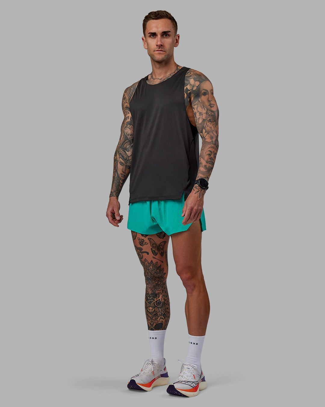 Man wearing Race Day 3&quot; Lined Running Shorts - Atlantis