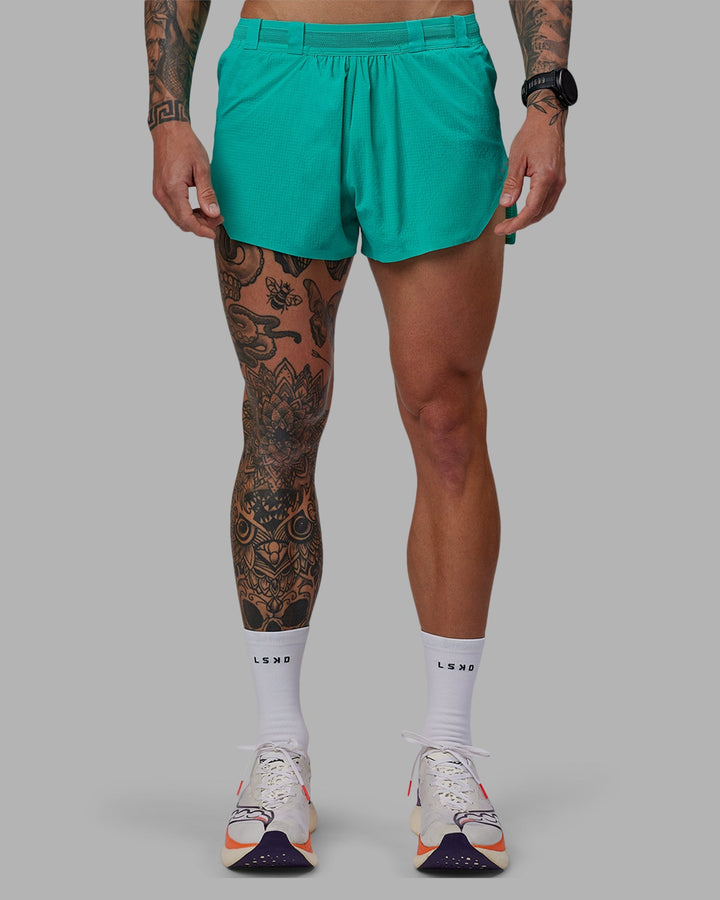 Man wearing Race Day 3&quot; Lined Running Shorts - Atlantis
