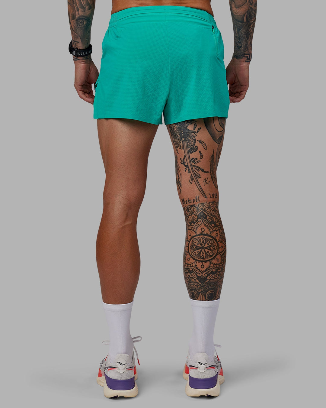 Man wearing Race Day 3&quot; Lined Running Shorts - Atlantis