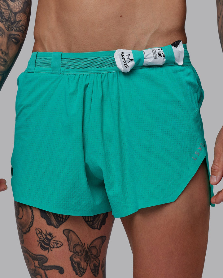 Man wearing Race Day 3&quot; Lined Running Shorts - Atlantis
