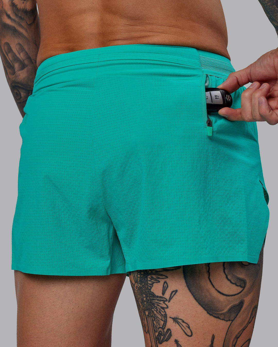 Man wearing Race Day 3&quot; Lined Running Shorts - Atlantis