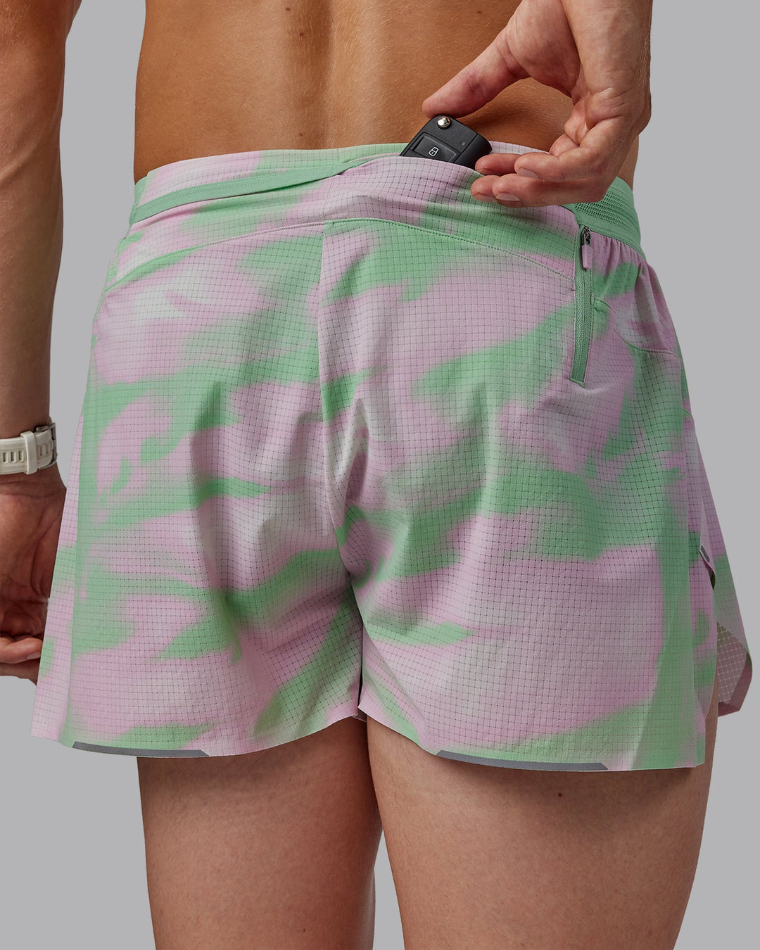 Man wearing Race Day 3&quot; Lined Running Shorts - Mystic Print