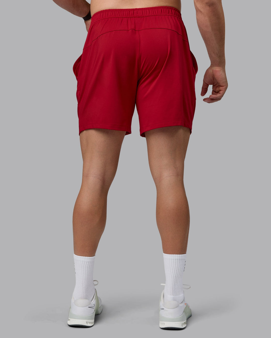 Man wearing Restore 6&quot; CloudFLX Shorts - Cherry Red