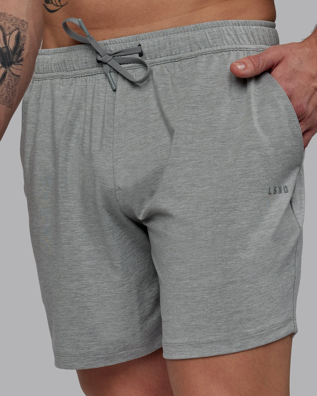 Man Wearing Restore CloudFLX Short - Light Grey Marl