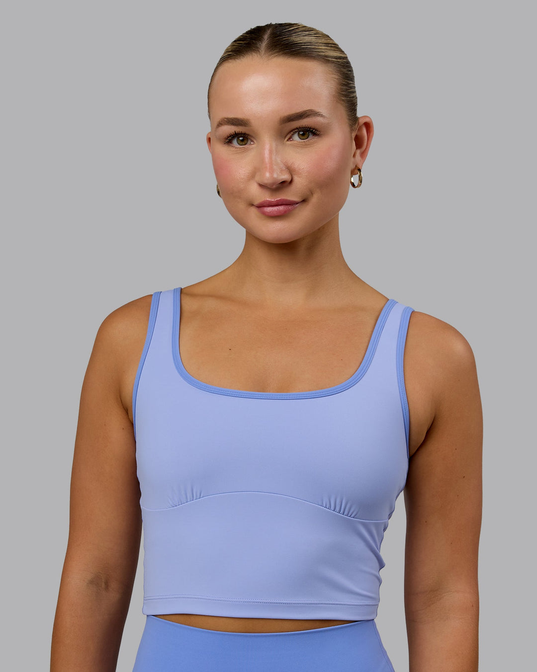 Woman wearing Nexus Active Tank - Light Indulgent Blue-Indulgent Blue