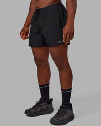 Pace 5" Lined Running Short - Black-Reflective | Thumbnail Index: 1