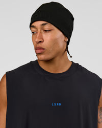 Man wearing Pace Beanie in Black 