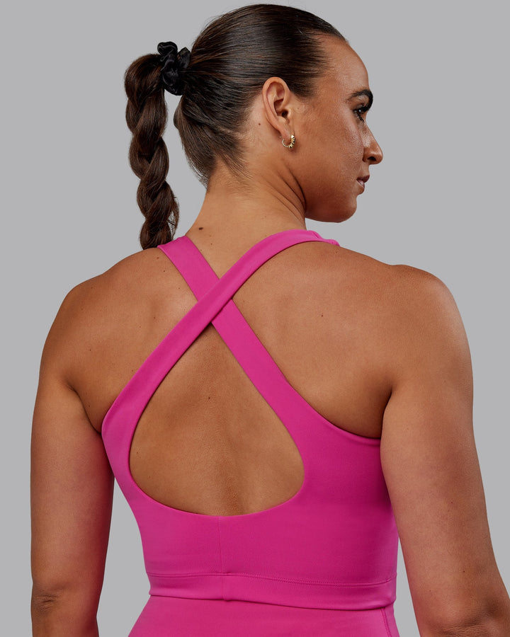 Woman wearing Pulse Active Tank - Fuchsia Pink
