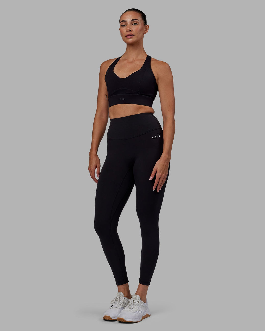 Woman wearing RXD High Waist 7/8 Length Leggings - Black