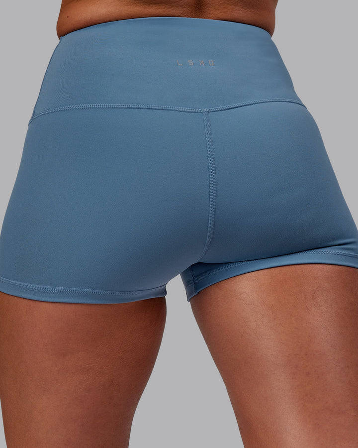 Woman wearing RXD High Waist Micro Shorts - Elemental Blue
