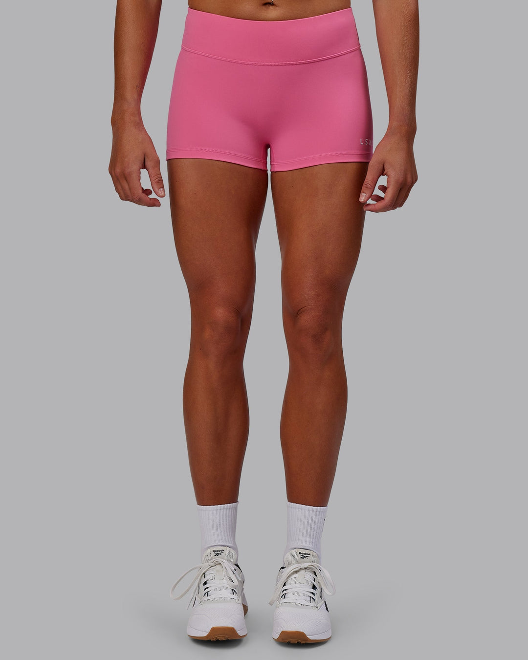 Woman wearing RXD Micro Shorts - Carmine Rose