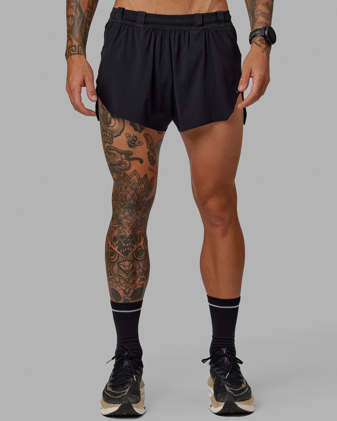 Man wearing Race Day Running Short 3&quot; - Black