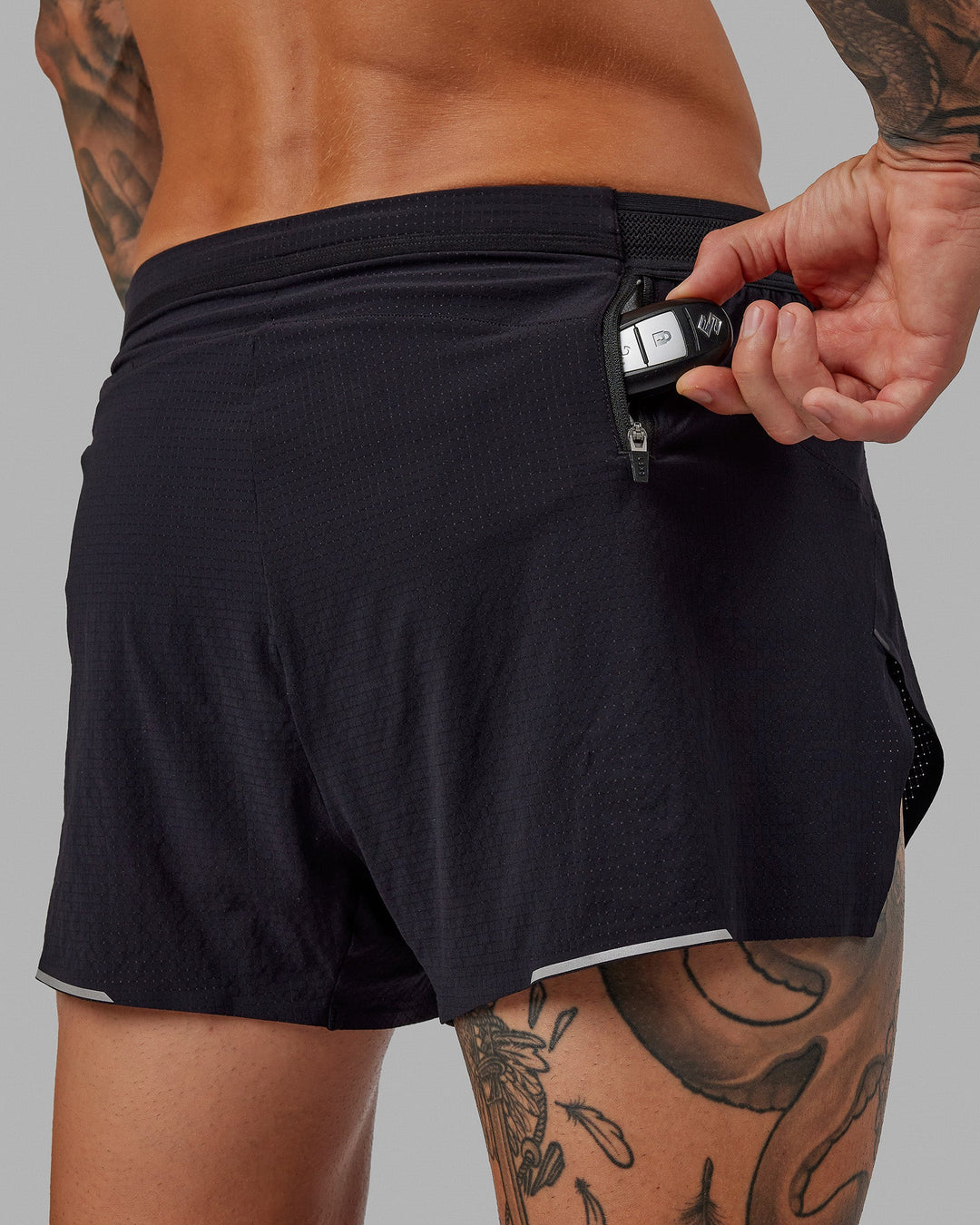 Man wearing Race Day Running Short 3&quot; - Black