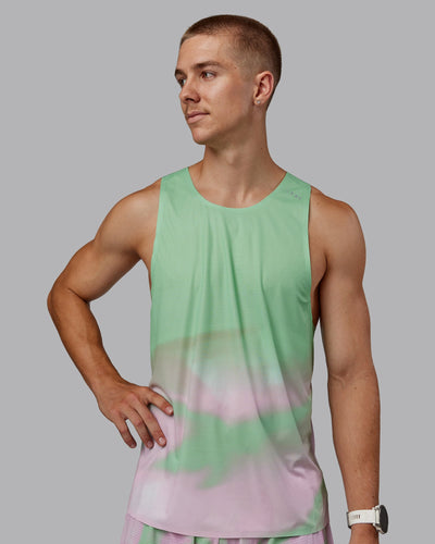 Man wearing Race Day Performance Tank - Mystic Print