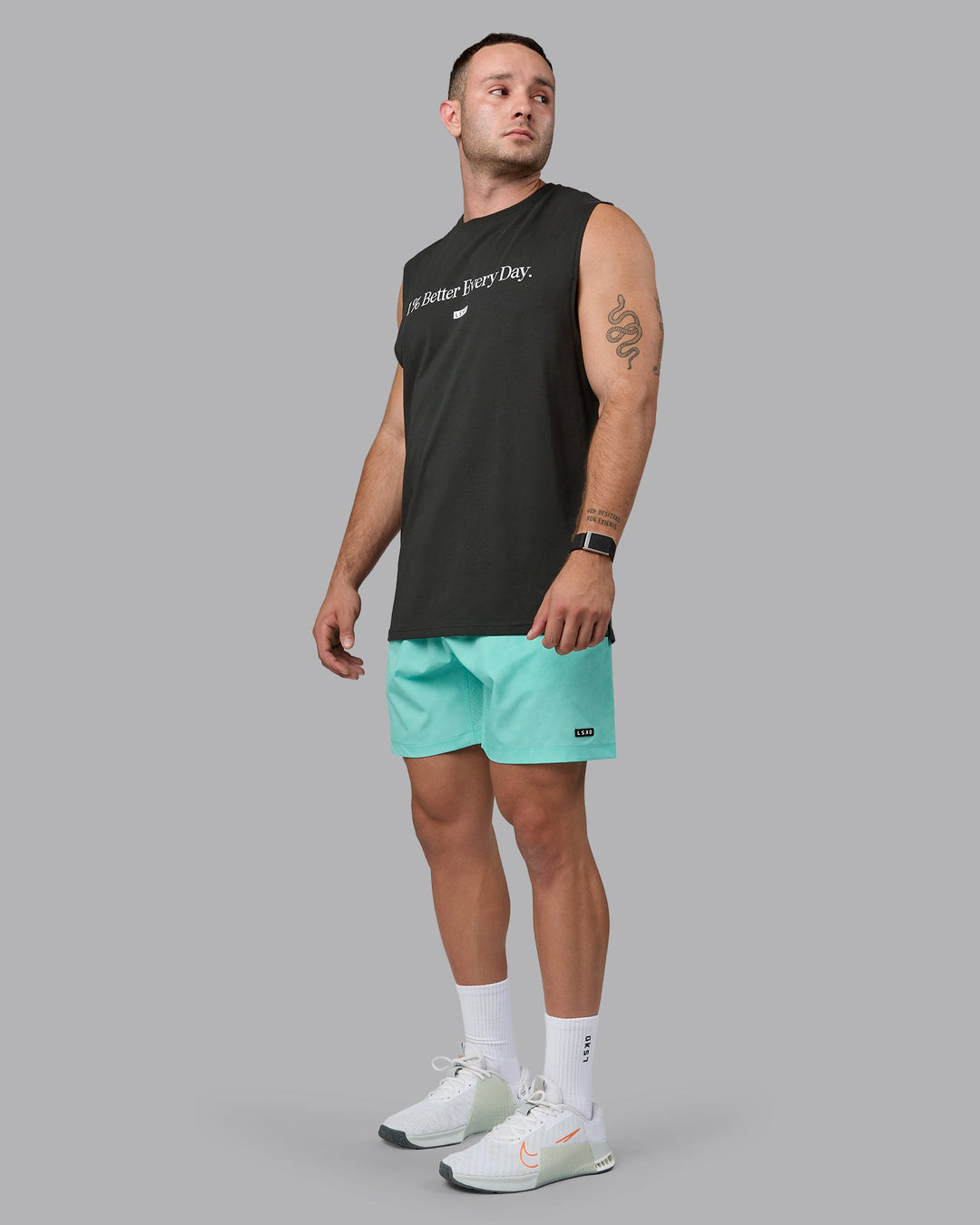 Man wearing Rep 7&quot; Performance Shorts - Digital Camo Cockatoo