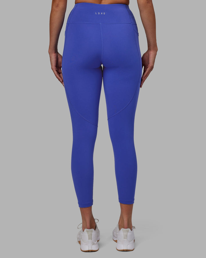 Woman wearing Rep 7/8 Length Leggings - Power Cobalt-White
