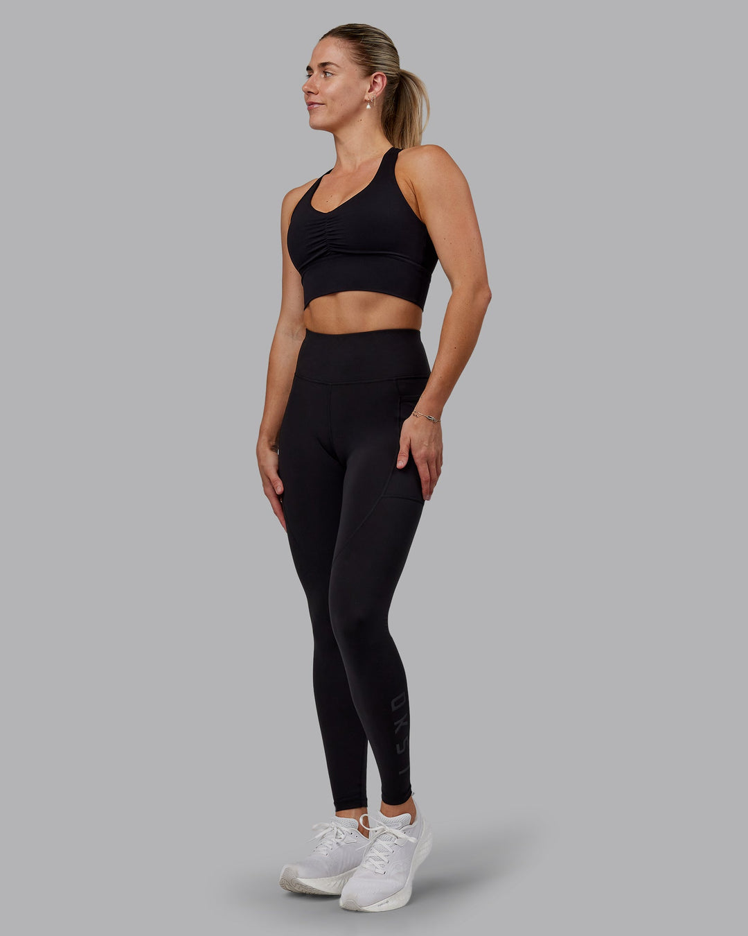 Woman wearing Rep Ultra High-Rise Tall Legging Pockets - Black-Black