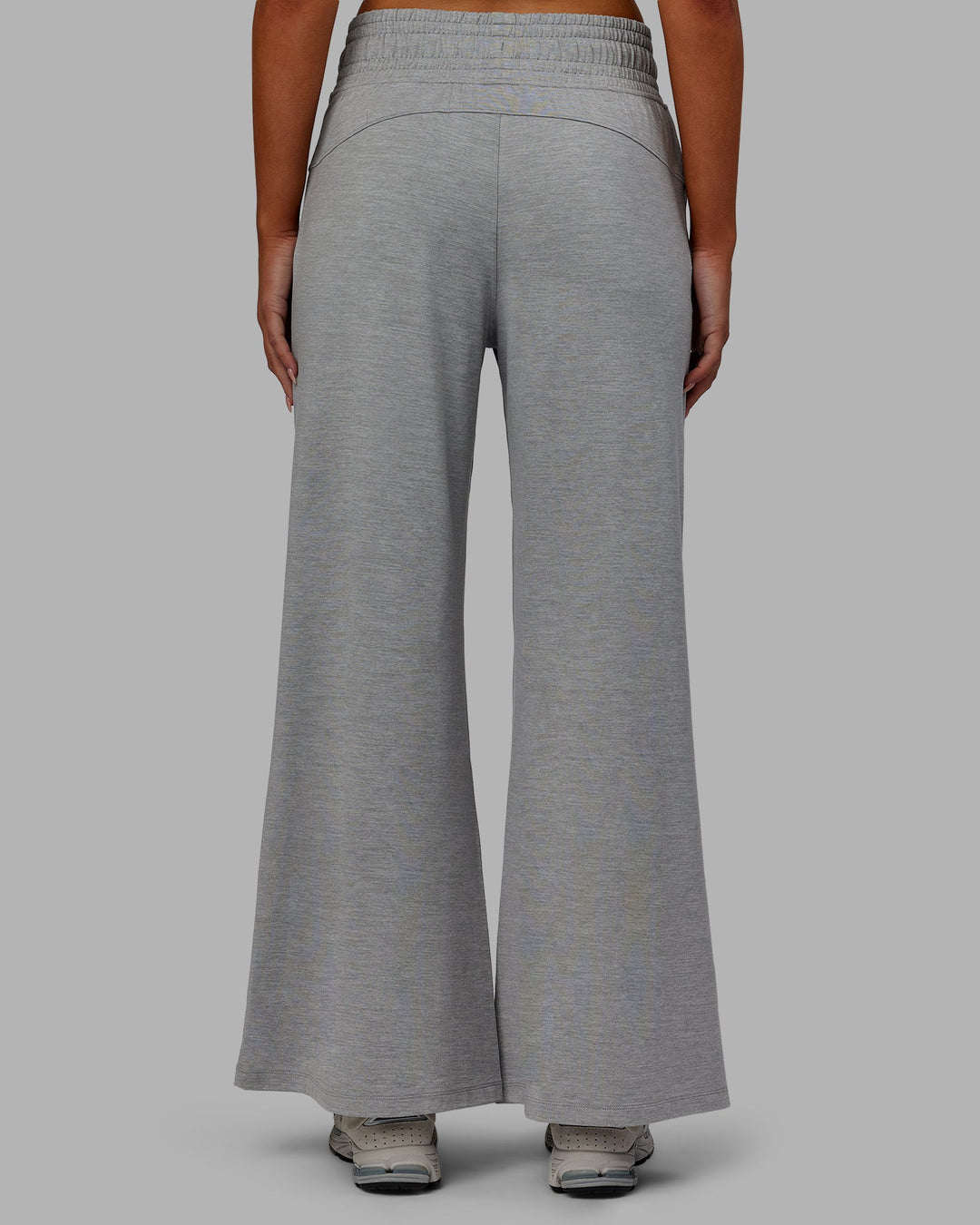 Woman wearing Restore CloudFLX Wide Leg Pants - Light Grey Marl