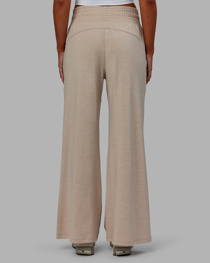 Woman wearing Restore CloudFLX Wide Leg Pants - Oatmeal Marl
