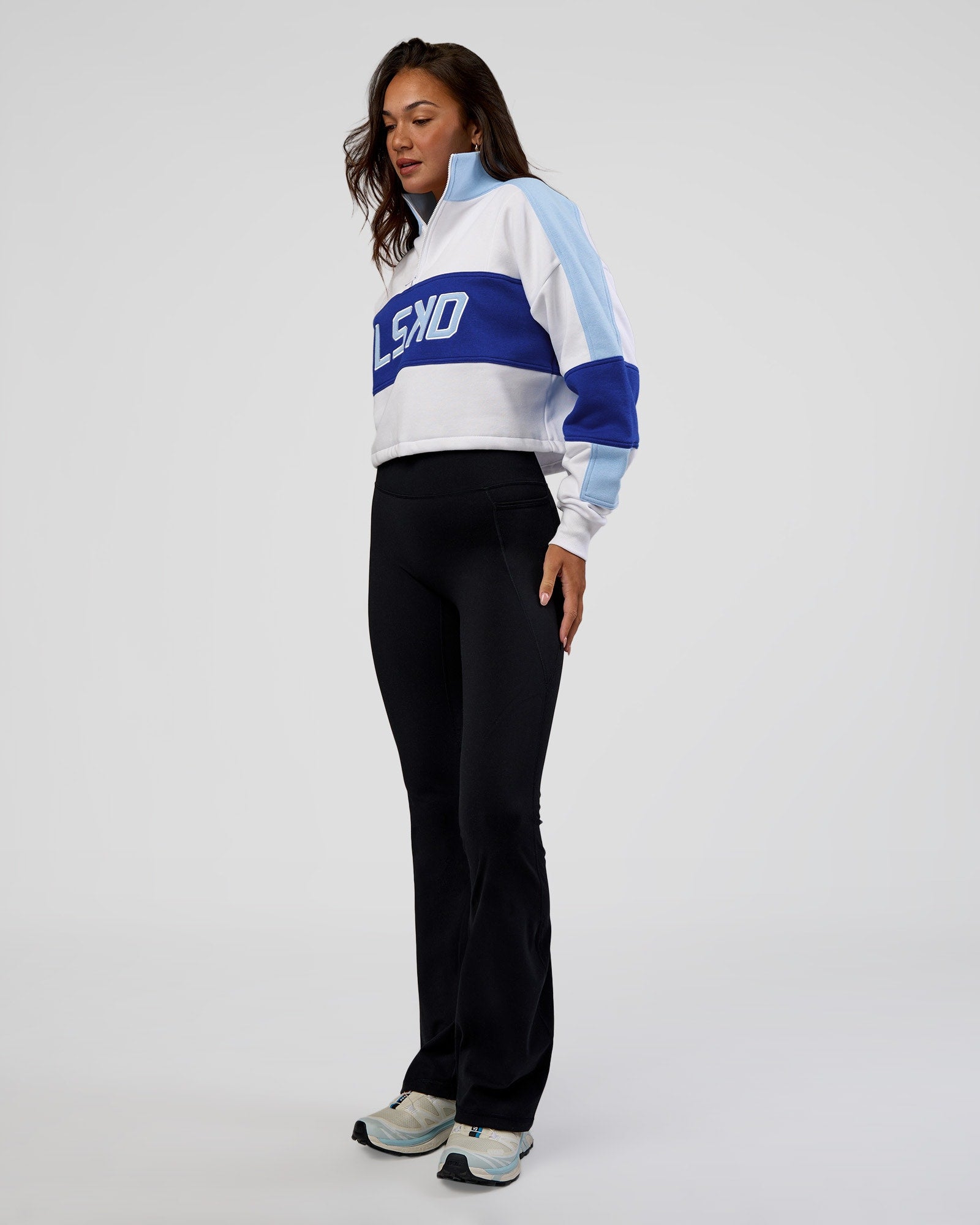 Slam Quarter Zip Sweater - White-Electric Indigo – LSKD US
