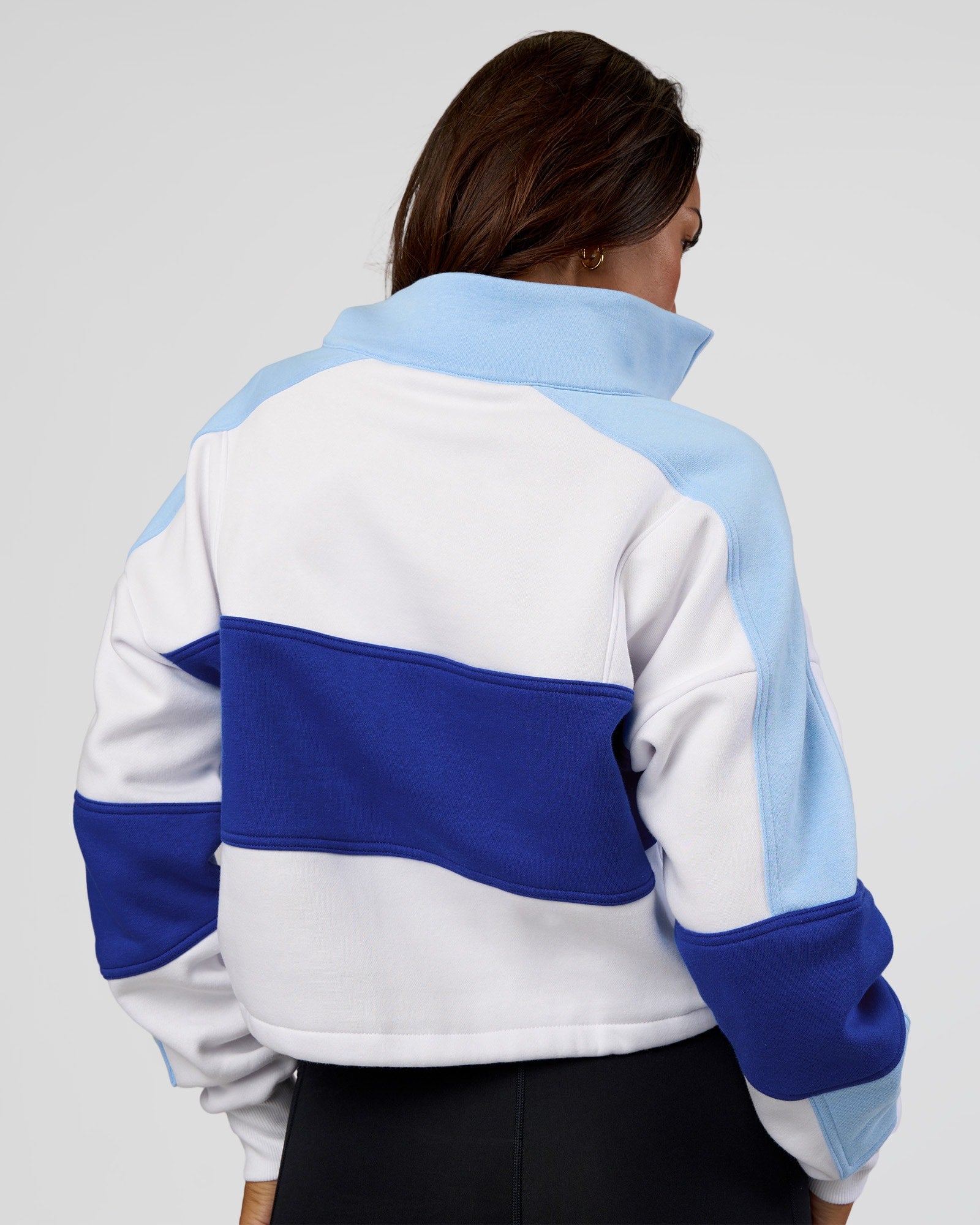 Slam Quarter Zip Sweater - White-Electric Indigo – LSKD US