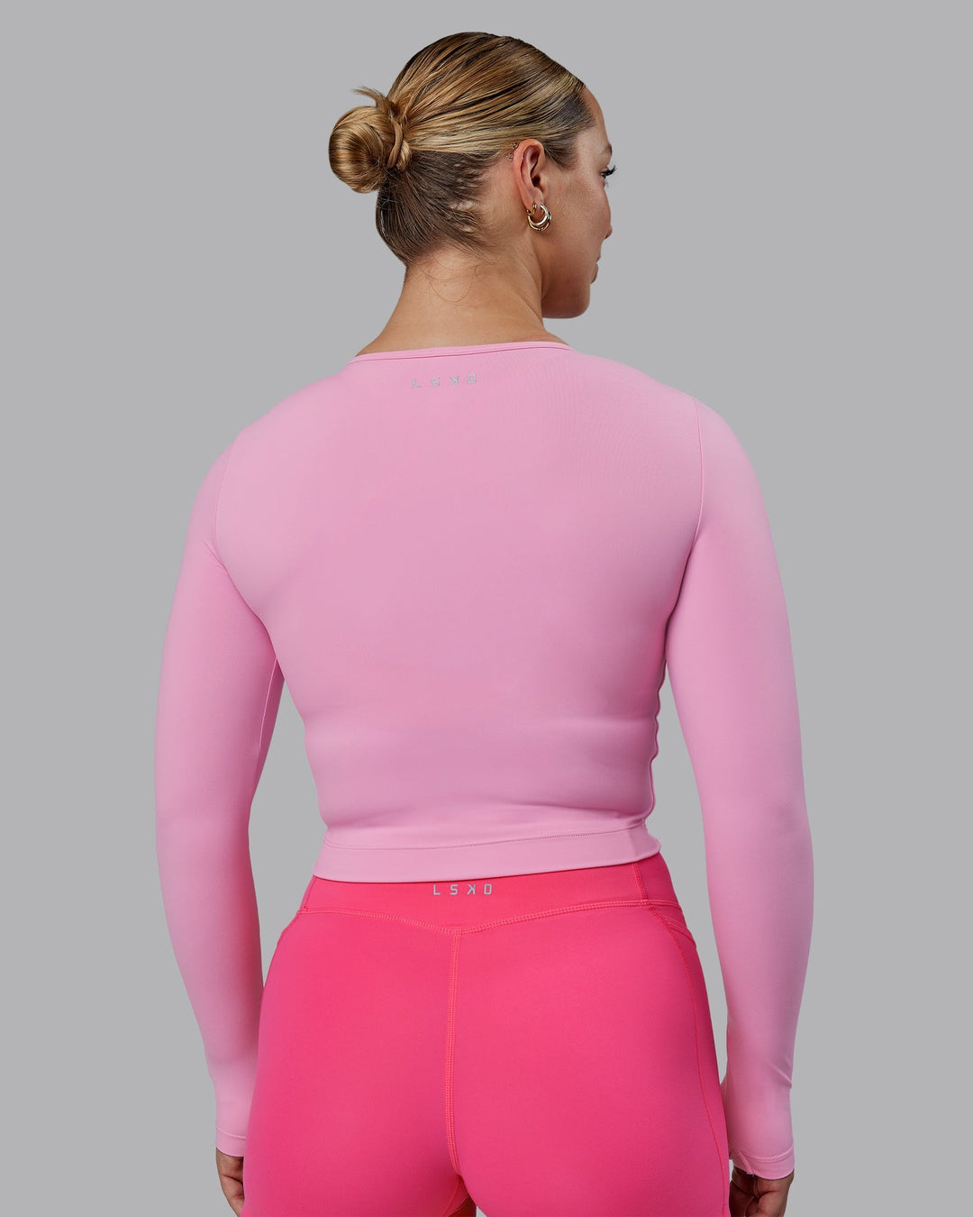 Staple Long Sleeve Cropped Tee - Bubblegum