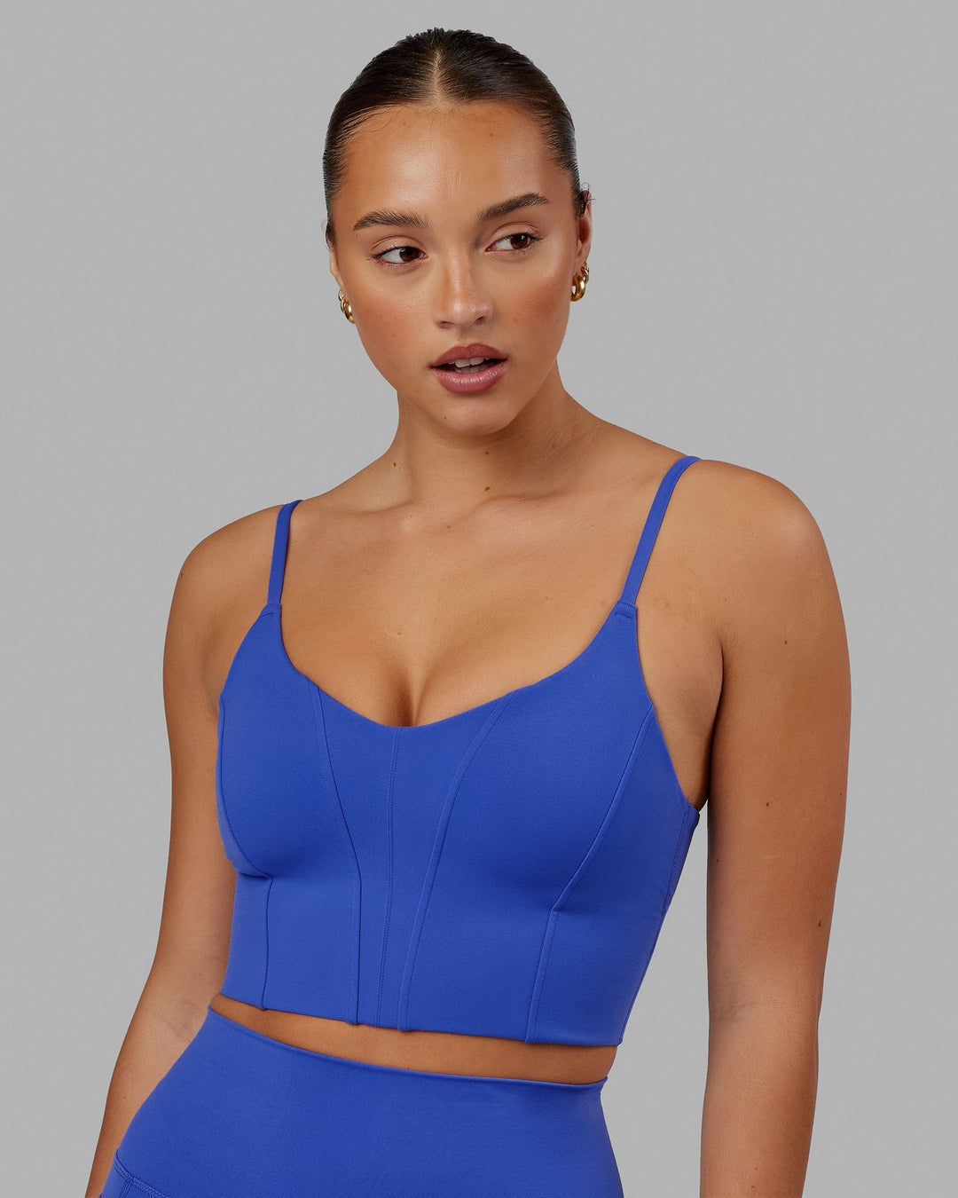 Woman wearing Streamline Bra - Power Cobalt