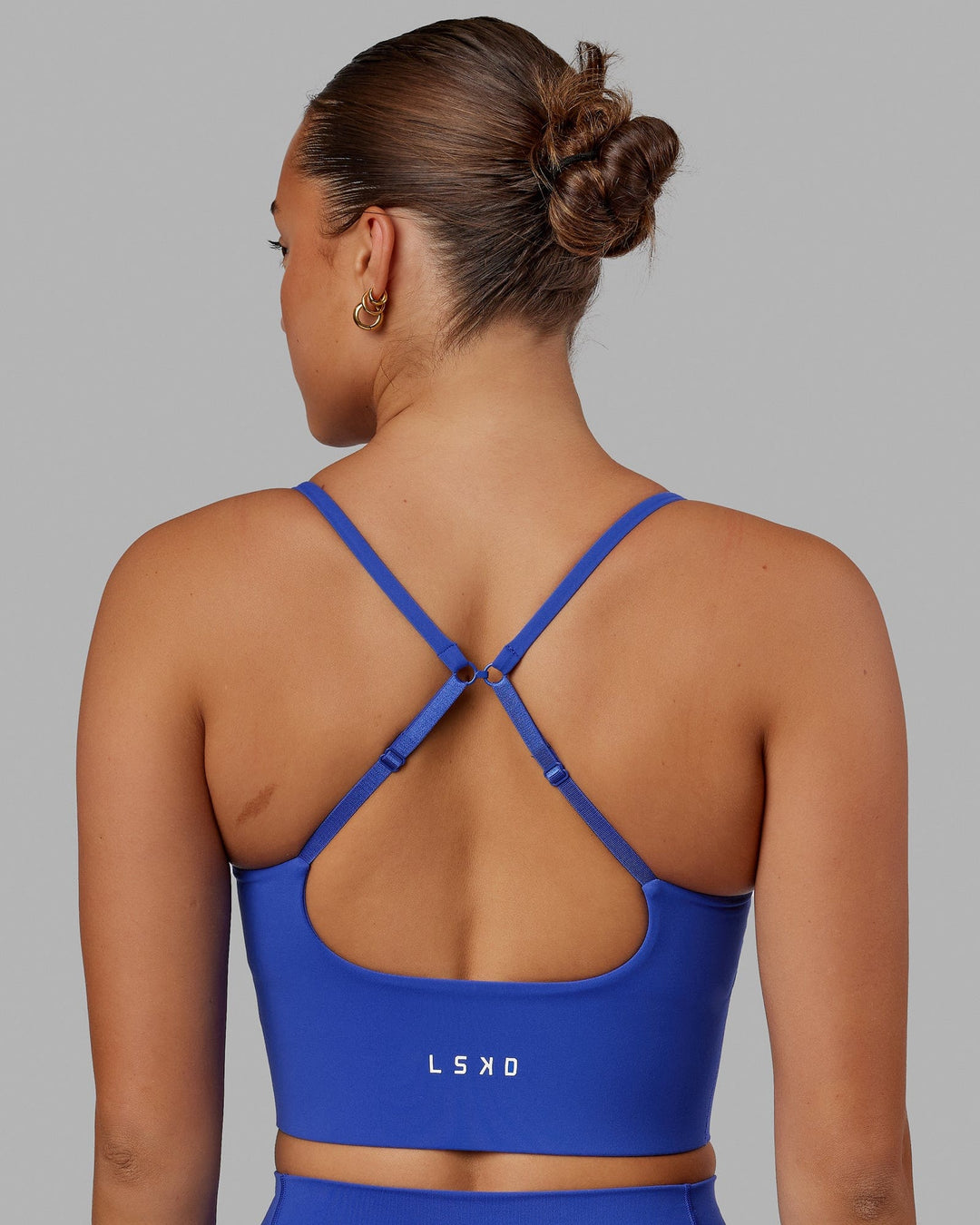 Woman wearing Streamline Bra - Power Cobalt