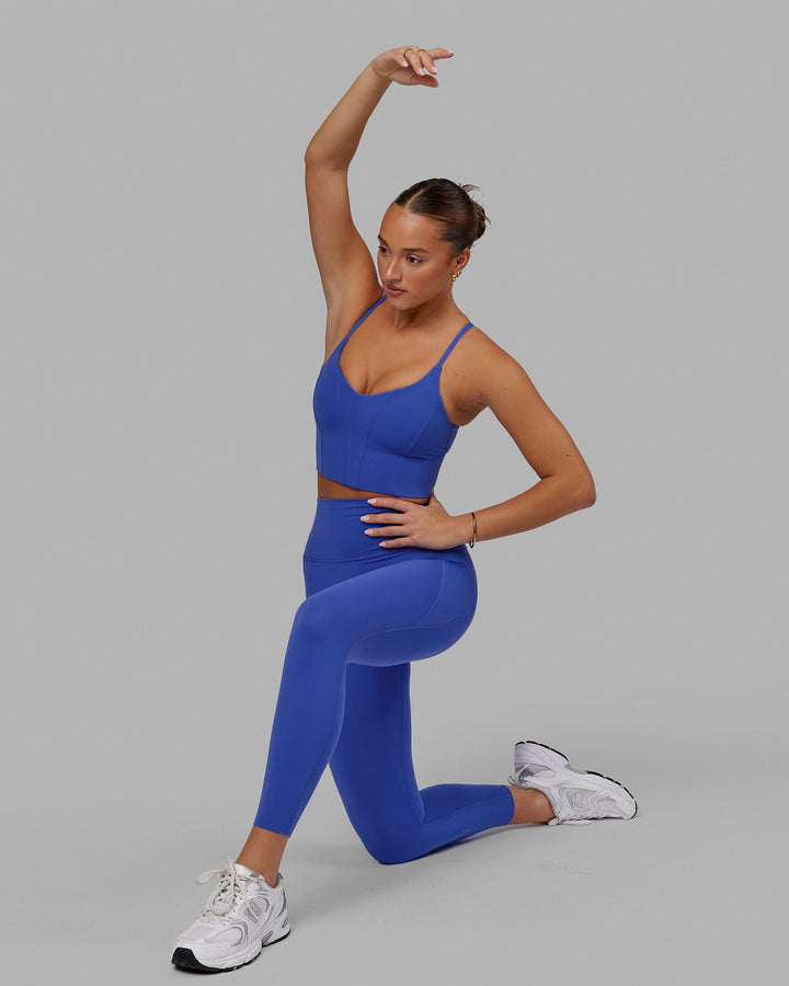 Woman wearing Streamline Bra - Power Cobalt
