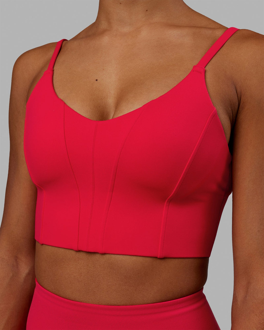 Woman wearing Streamline Bra - Scarlet