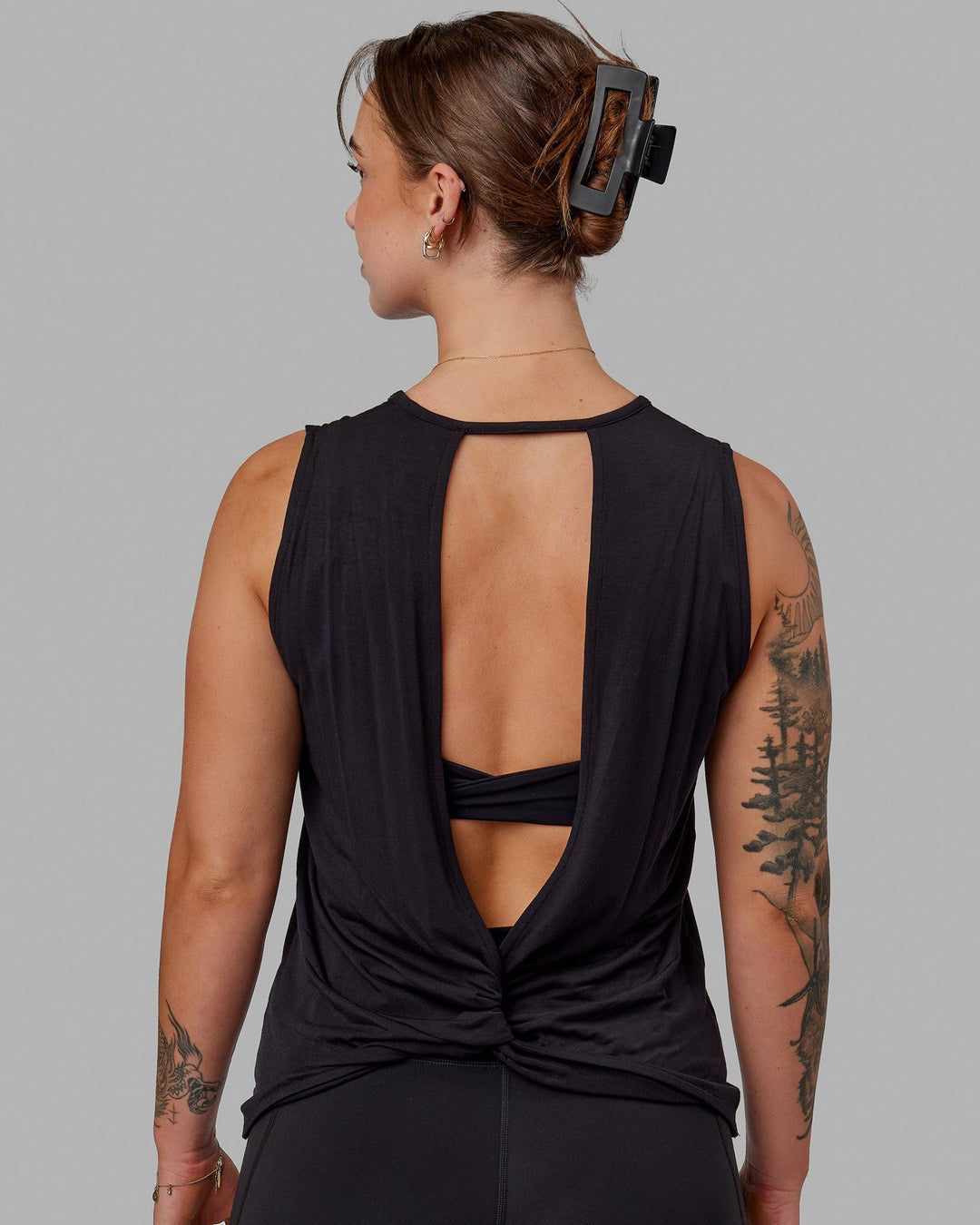 Swivel Open Back Tank - Black