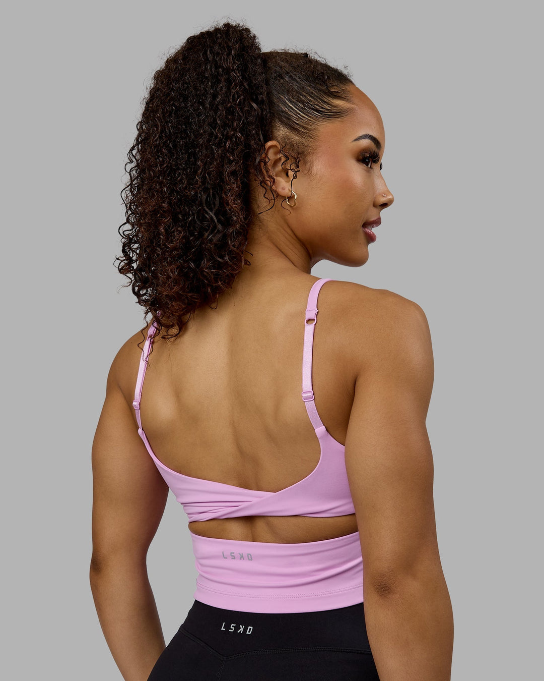 Twist Shelf Bra Tank - Pastel Orchid