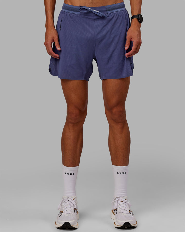 Man wearing UltraAir 5" Lined Performance Shorts - Future Dusk-Reflective