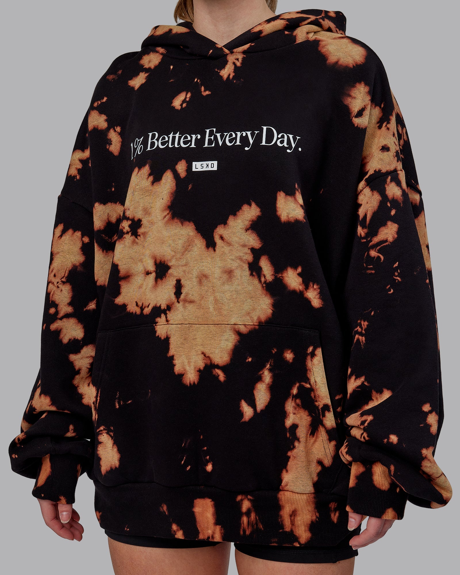 Unisex 1 Better Hoodie Oversize Black Bleach Tie Dye