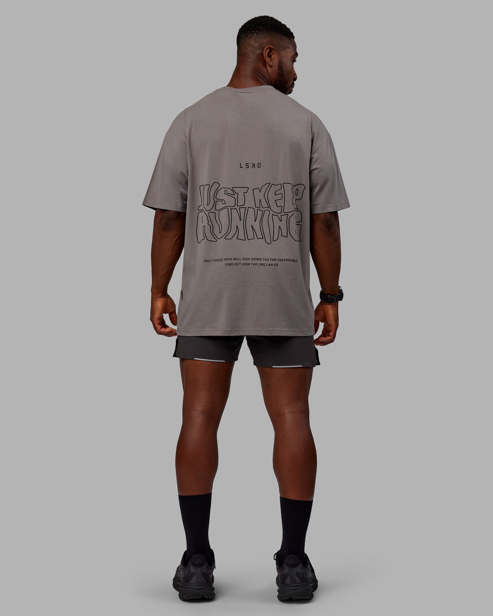 Unisex Leg It FLXCotton Tee Oversize - Storm Front-Black