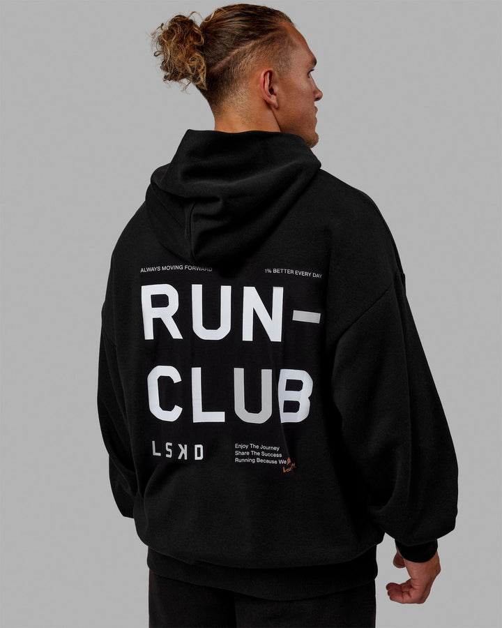 Unisex Love The Run Hoodie Oversize - Black-White
