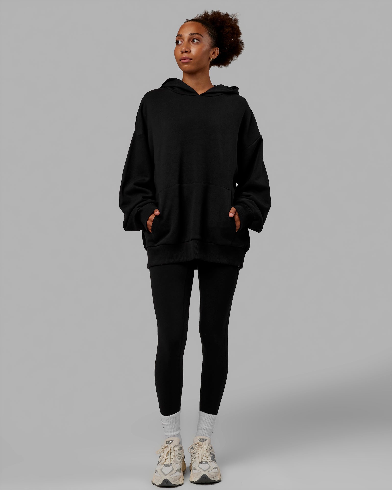 Unisex Love The Run Hoodie Oversize - Black-White | LSKD