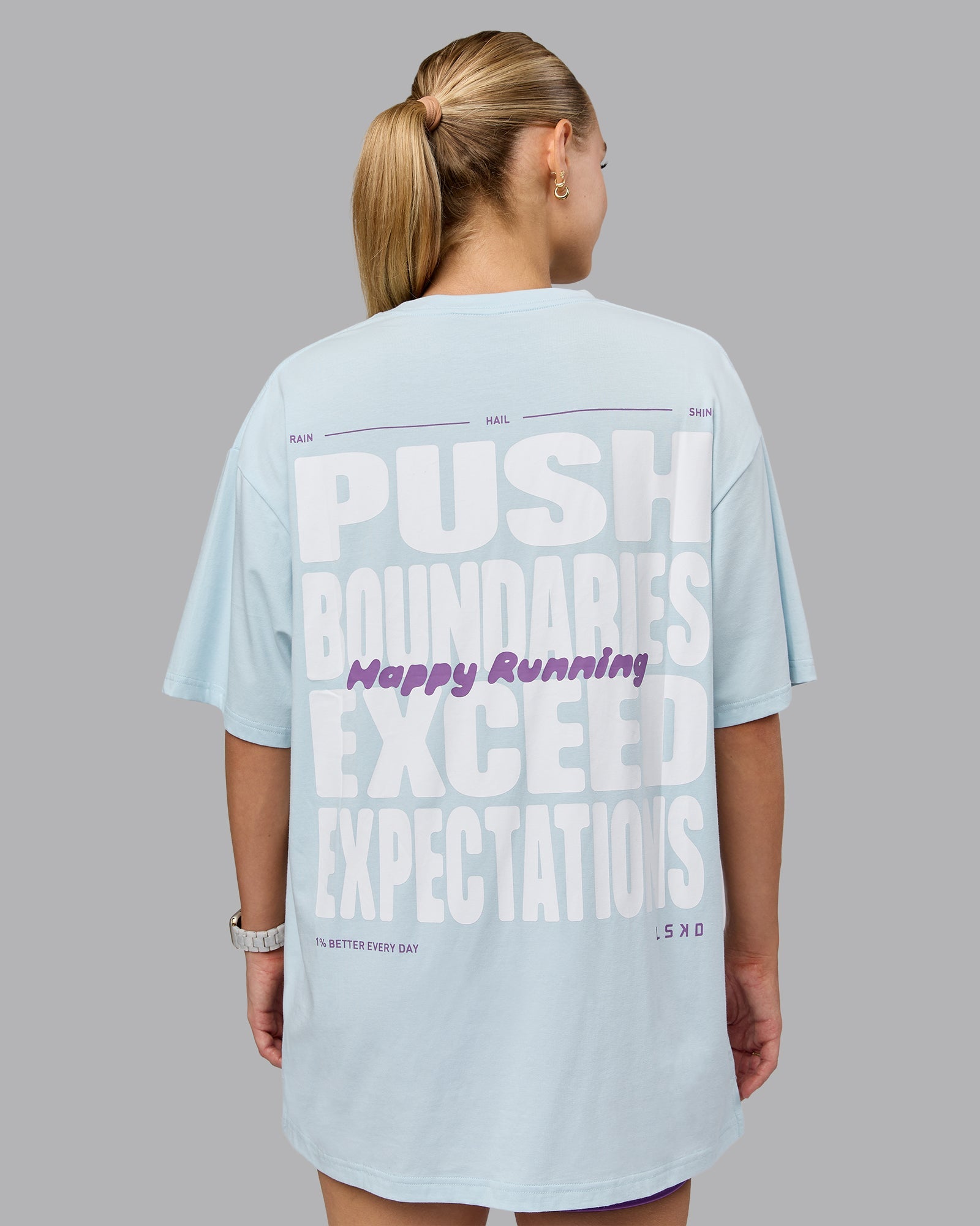 Unisex Push Boundaries FLXCotton Tee Oversize - Light Cyan