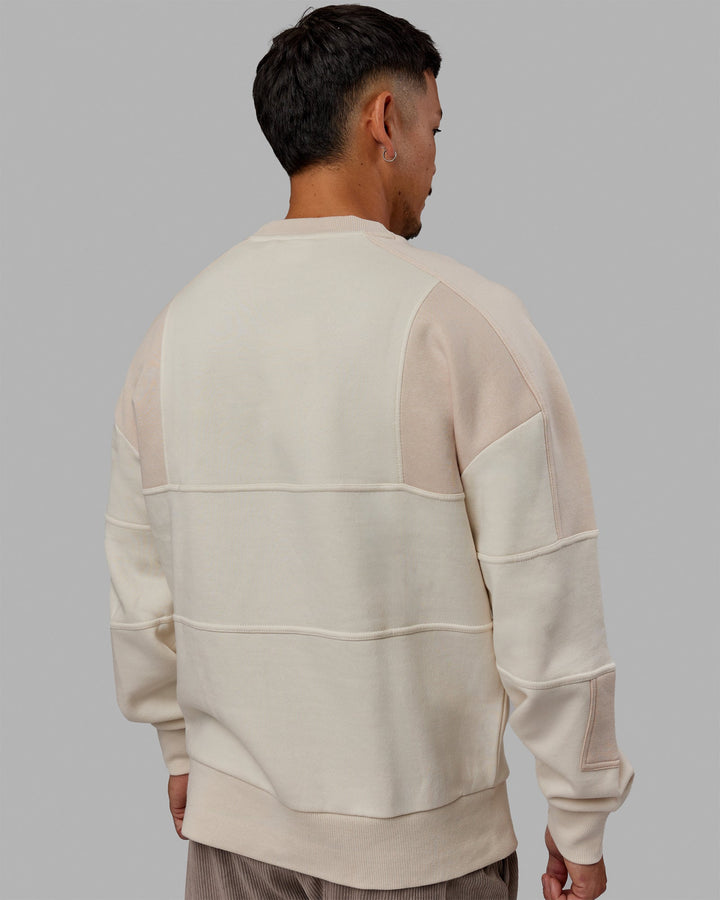 Man wearing Unisex Slam Sweater Oversize - Bone-Pumice Stone
