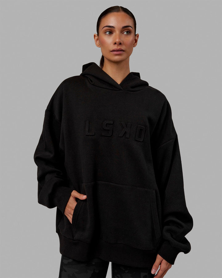 Unisex Stamped Hoodie Oversize - Black