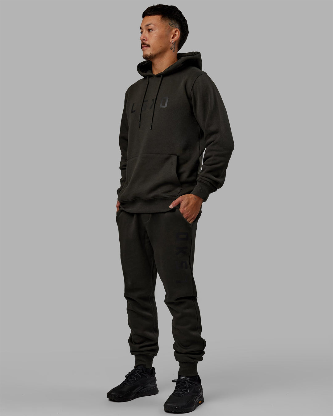 Man wearing Unisex Structure Joggers - Pirate Black-Black