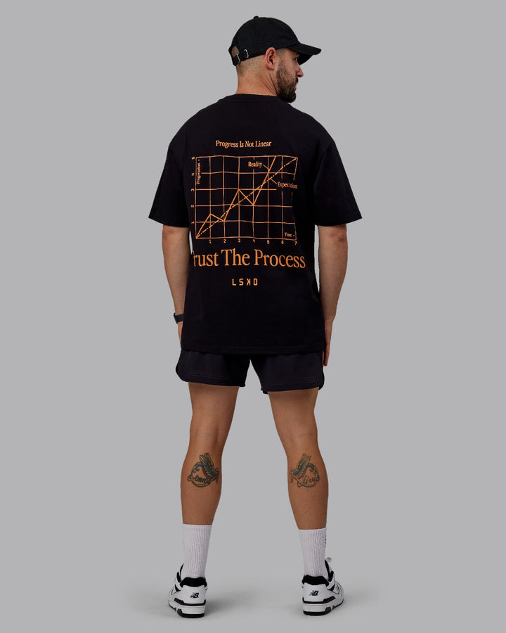 Unisex Trust The Process 2.0 FLXCotton Tee Oversize - Black-Vibrant Orange
