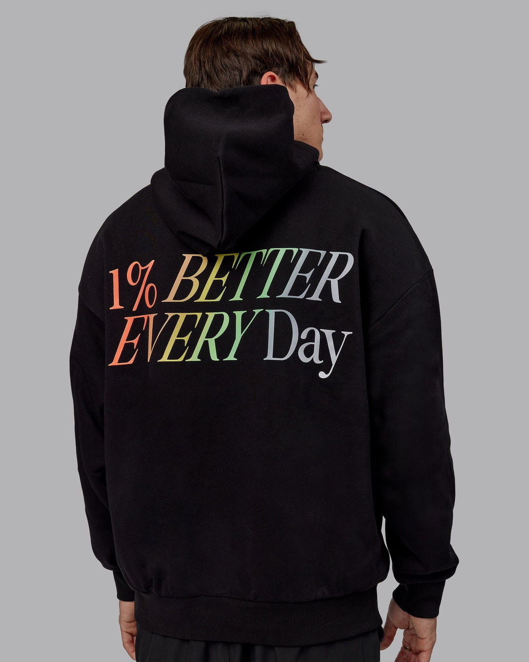 Man wearing Unisex VS6 Hoodie Oversize - Pride-Black